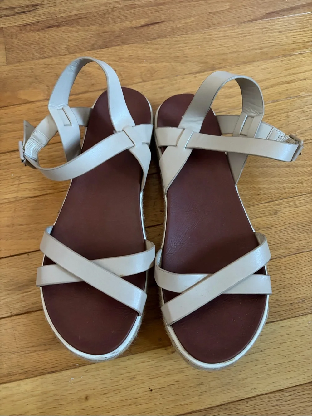 MIA Beige Platform Espadrille Sandals